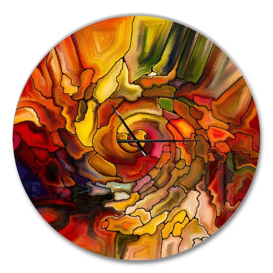 Designart 'Illusions Of Stained Glass Modern Wall Clock